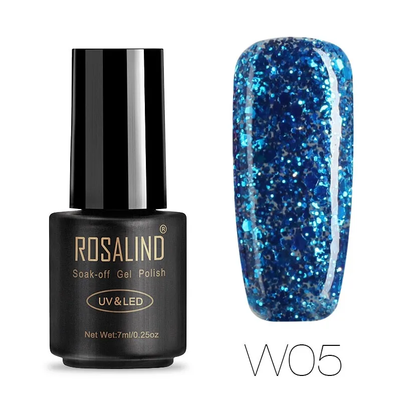 ROSALIND Hybrid Varnishes Soak Off Gel UV Gel lak Nail Polish Set Top Base Coat For Manicure Gel Glitter Semi Permanent  Acrylic