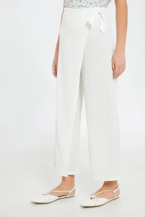 Senior Girls White Overlay Culottes Pants