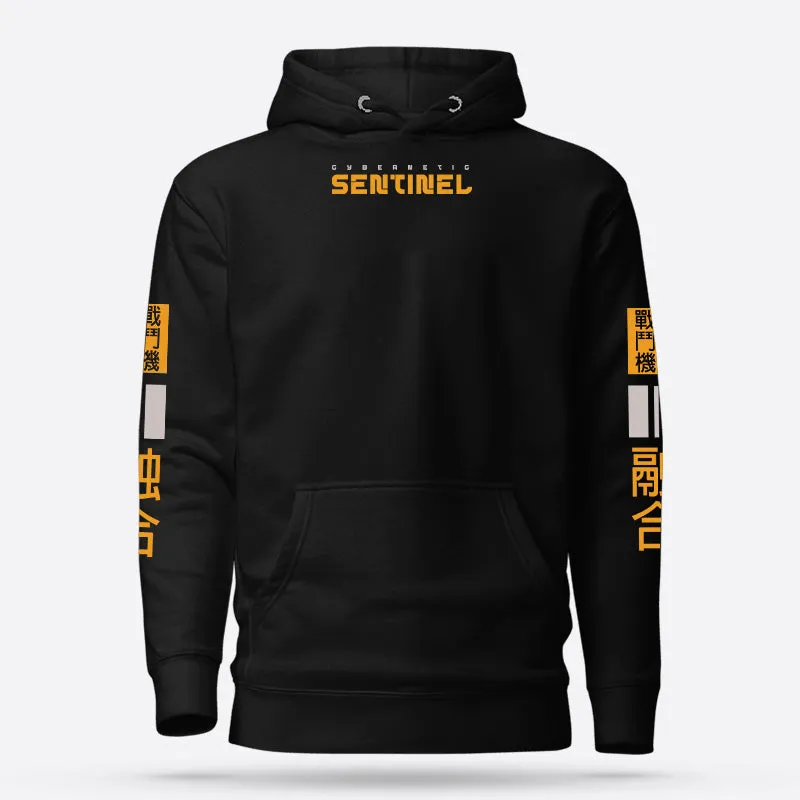 Sentinel Hoodie Pullover Black Graphic Hoodie Premium