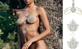 Sexy Boho AB Rhinestone Bejeweled Body Jewelry