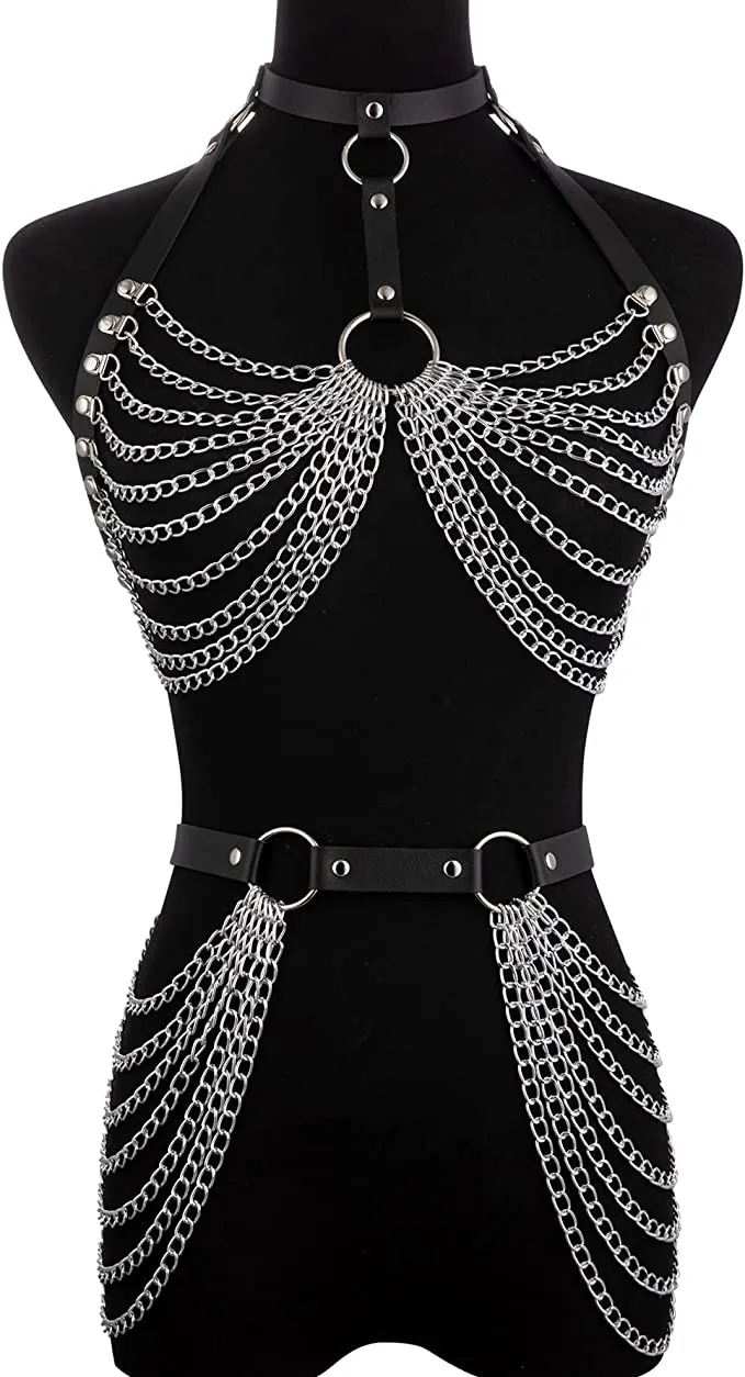 Sexy Gothic Romance Harness Chain Body Jewelry Set