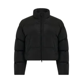 Shrunk Patent Puffer Jacket in Black