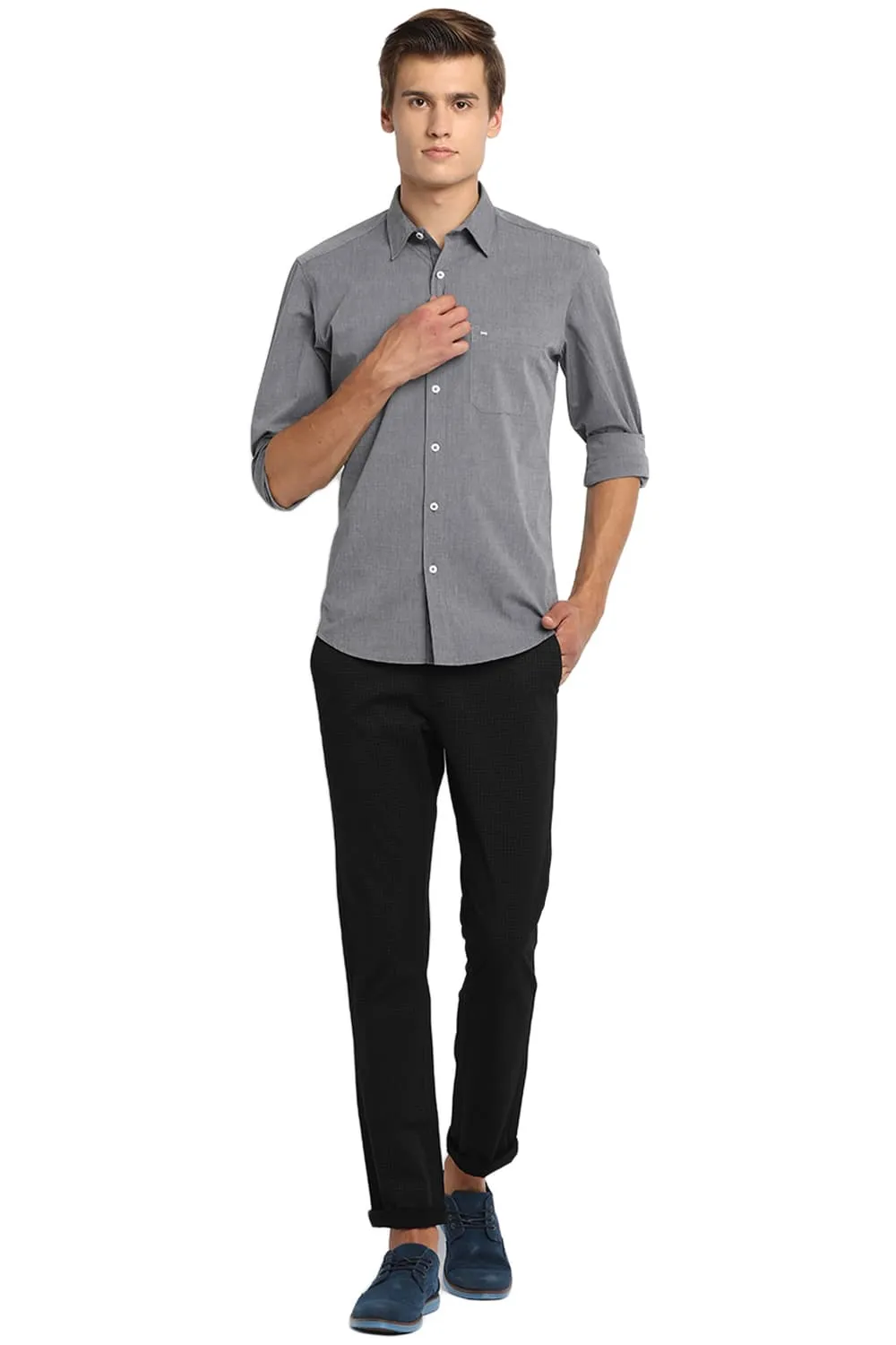 Slim Fit Fil A Fil Shirt