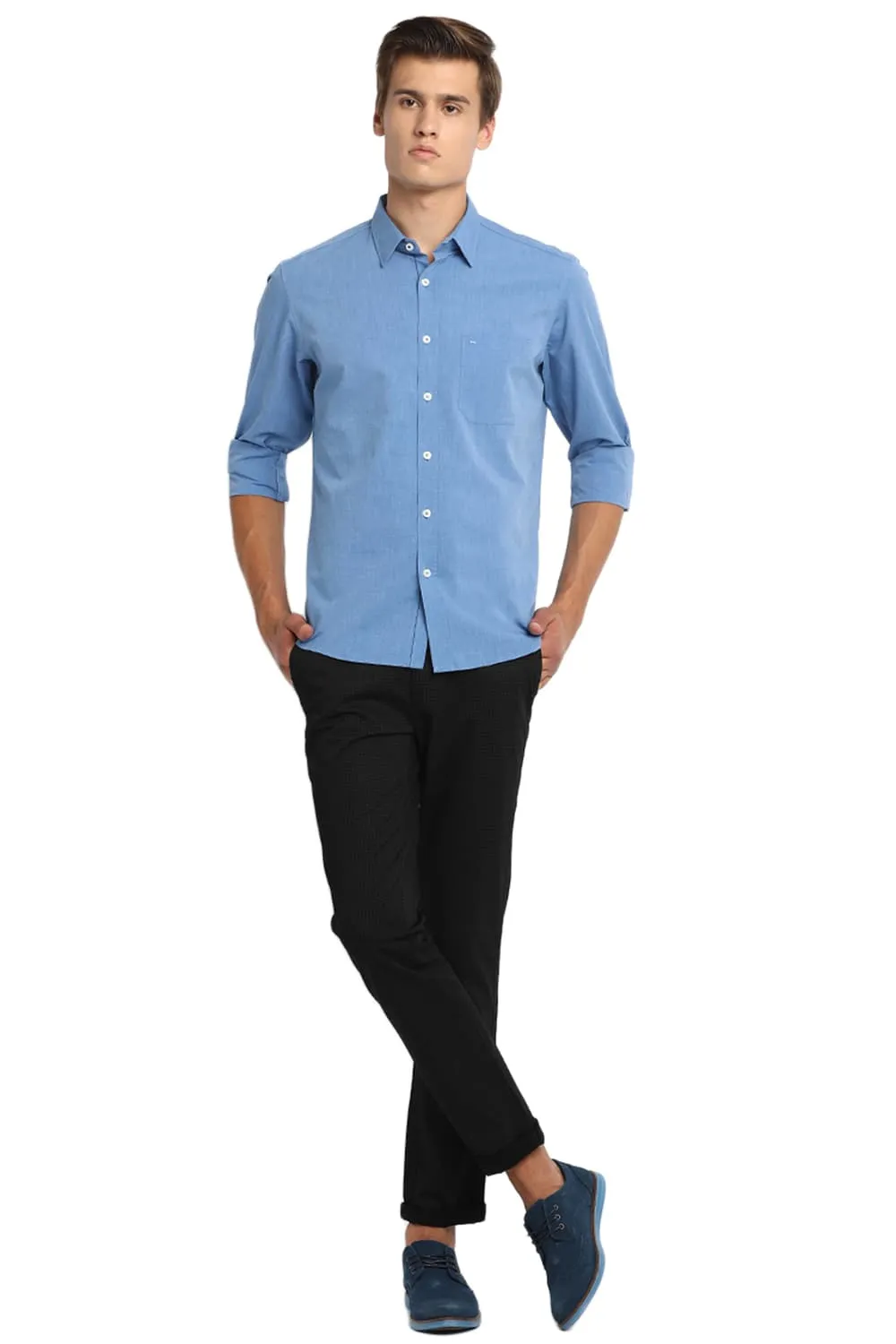 Slim Fit Fil A Fil Shirt