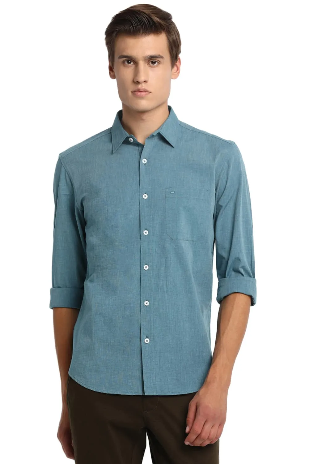 Slim Fit Fil A Fil Shirt