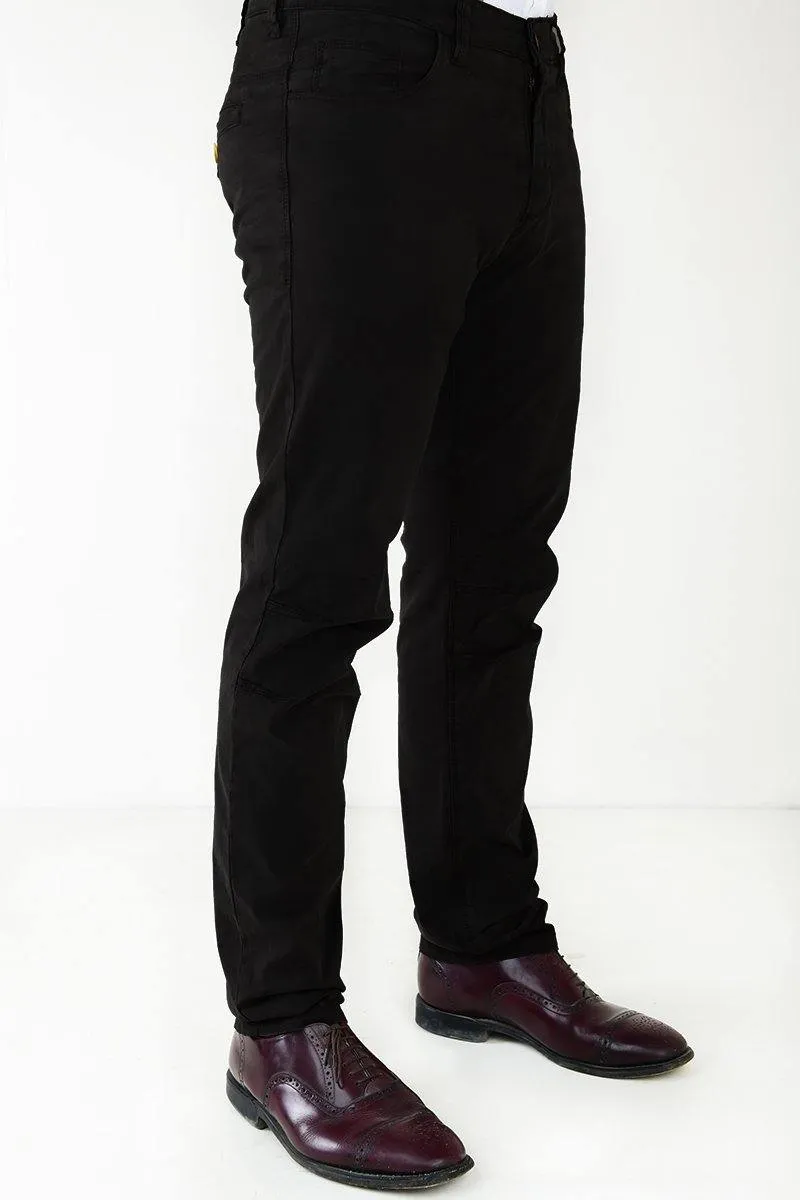 Slim Straight Fit Broken Twill Fabric Casual Pants for Men