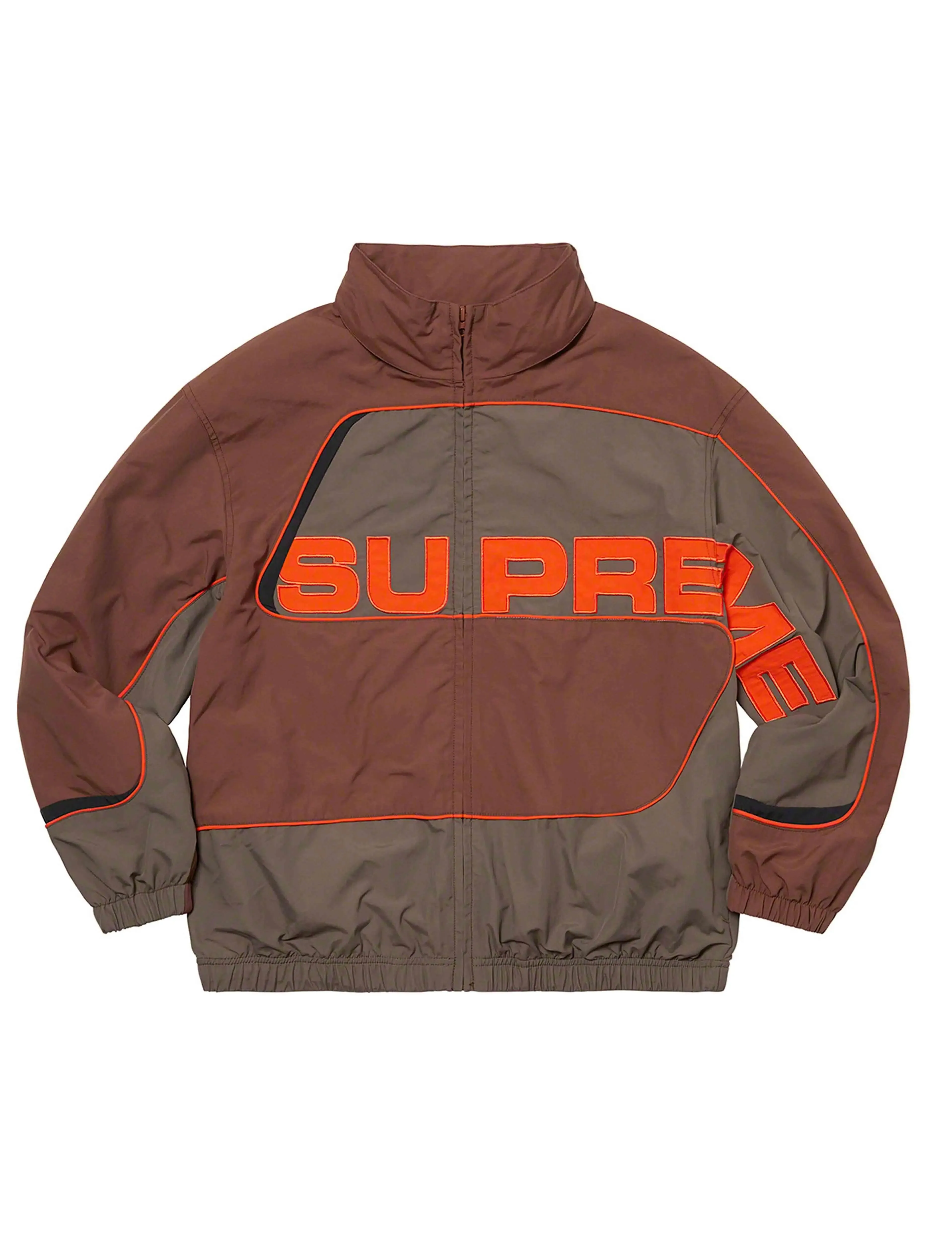 Supreme S Paneled Track Jacket Brown [FW21]