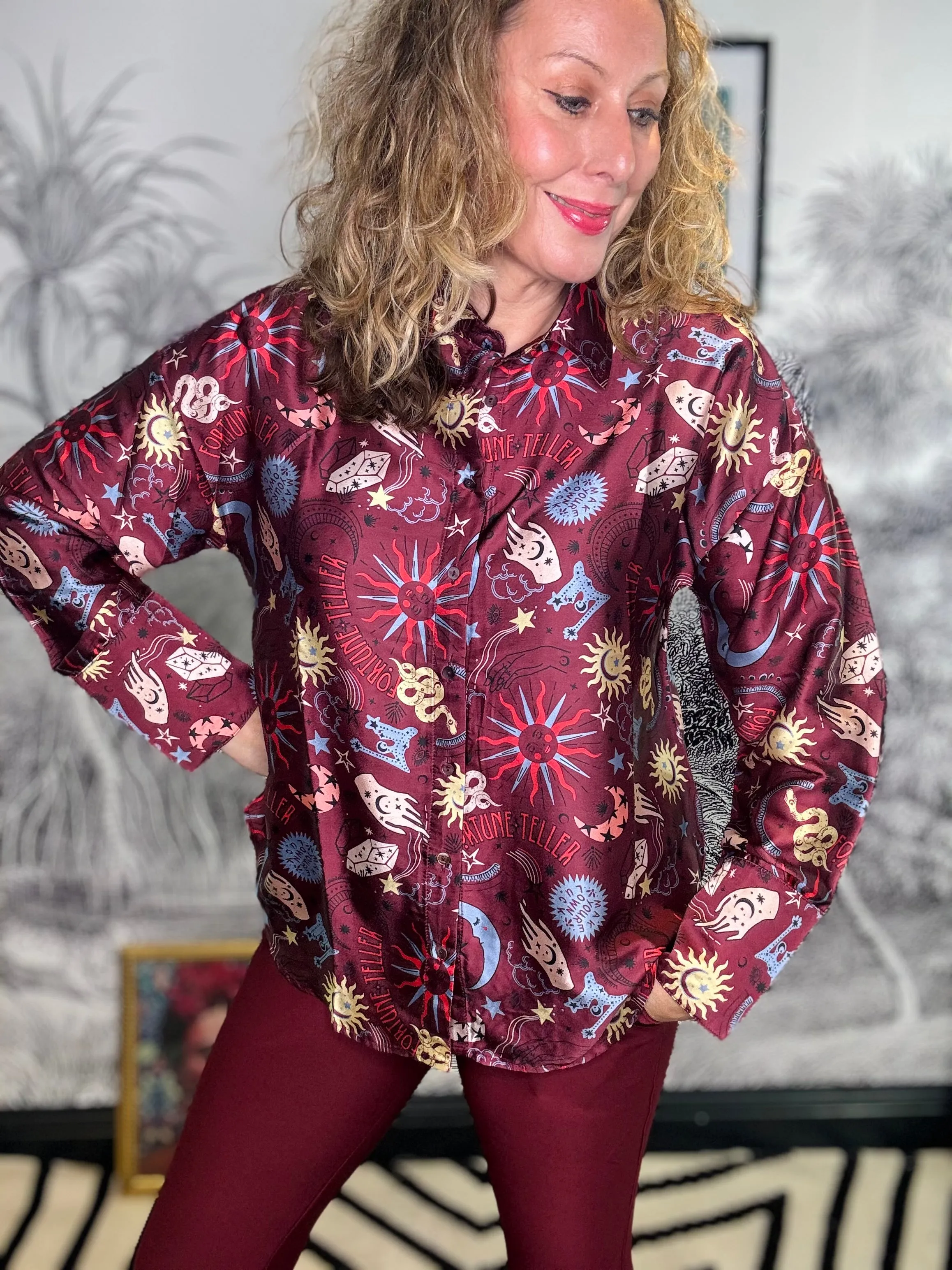 Sylvain Bohemian Malaga Satin Shirt