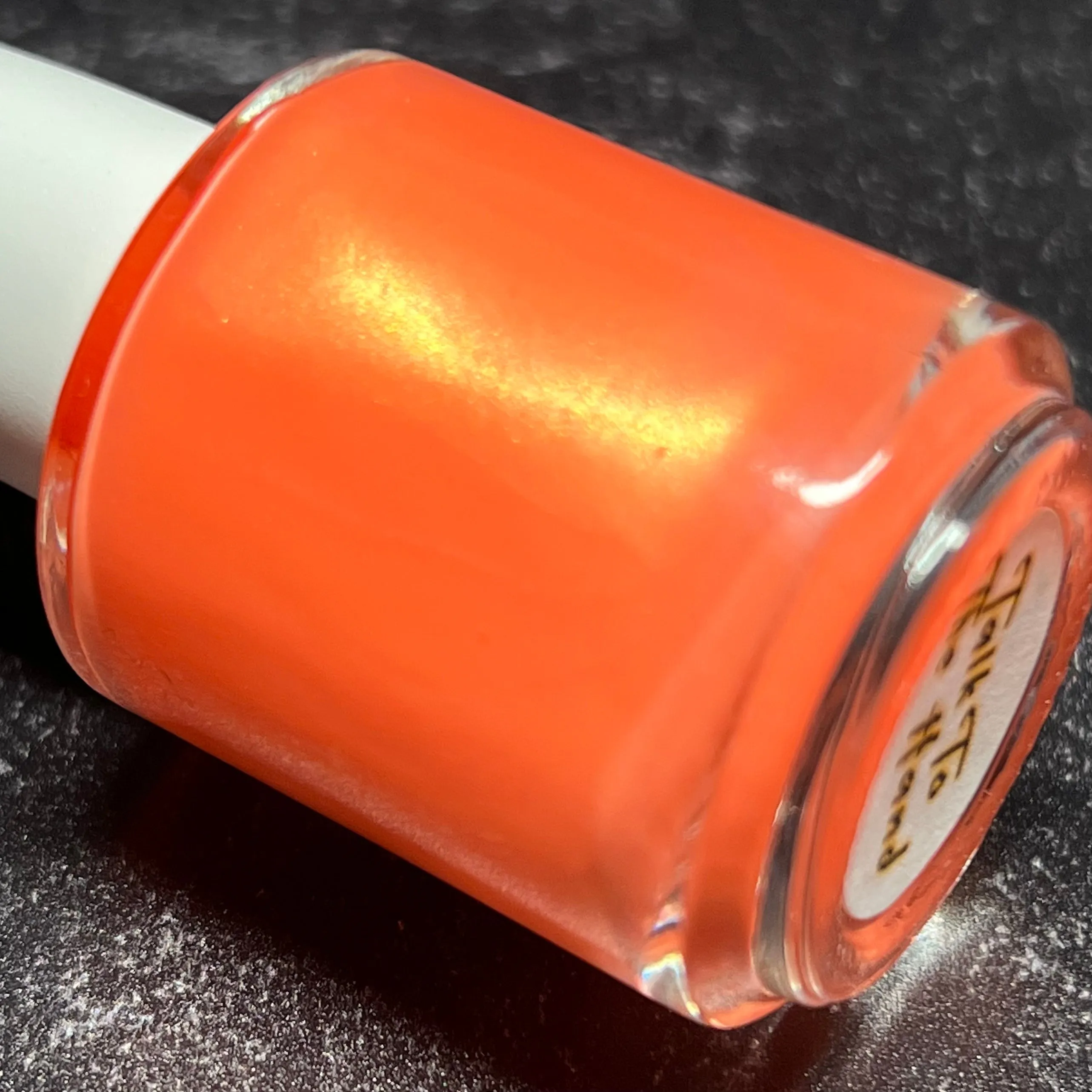 Talk to the Hand - neon orange shimmer nail polish