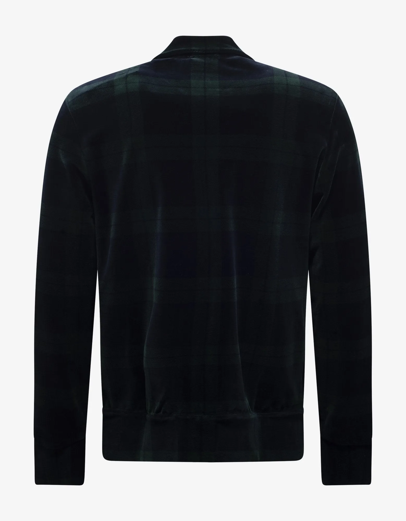 Tartan Print Velvet Track Jacket -