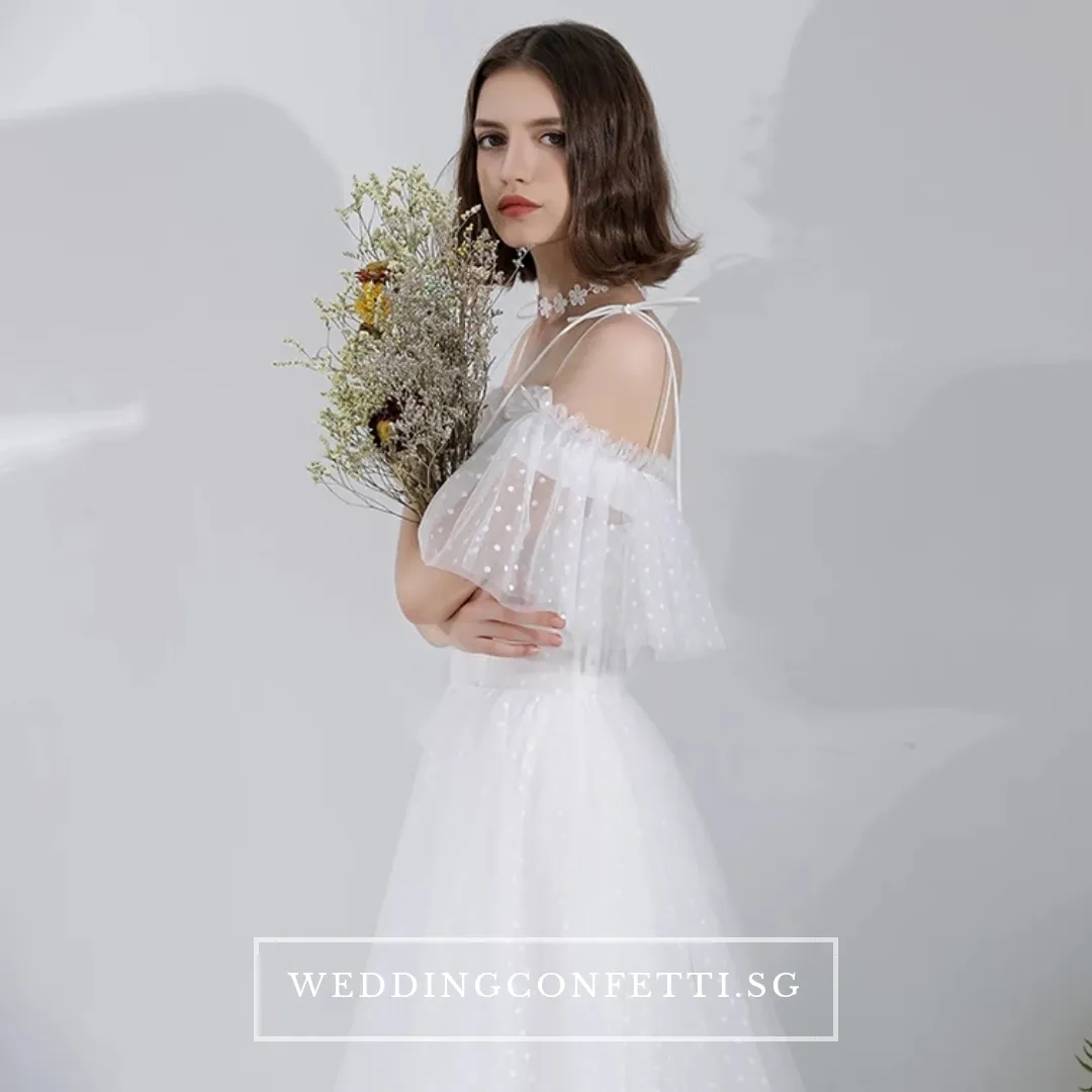 The Courtney Wedding Bridal Bohemian White Off Shoulder Gown