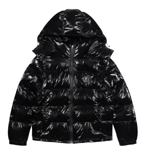 Trapstar Irongate Shiny Black Detachable Puffer Jacket