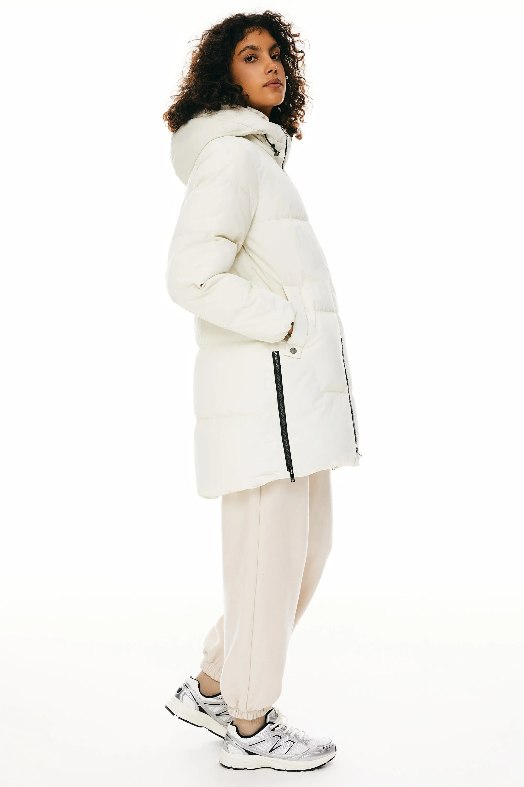 Two-Way Zipper Hooded Puffer Jacket