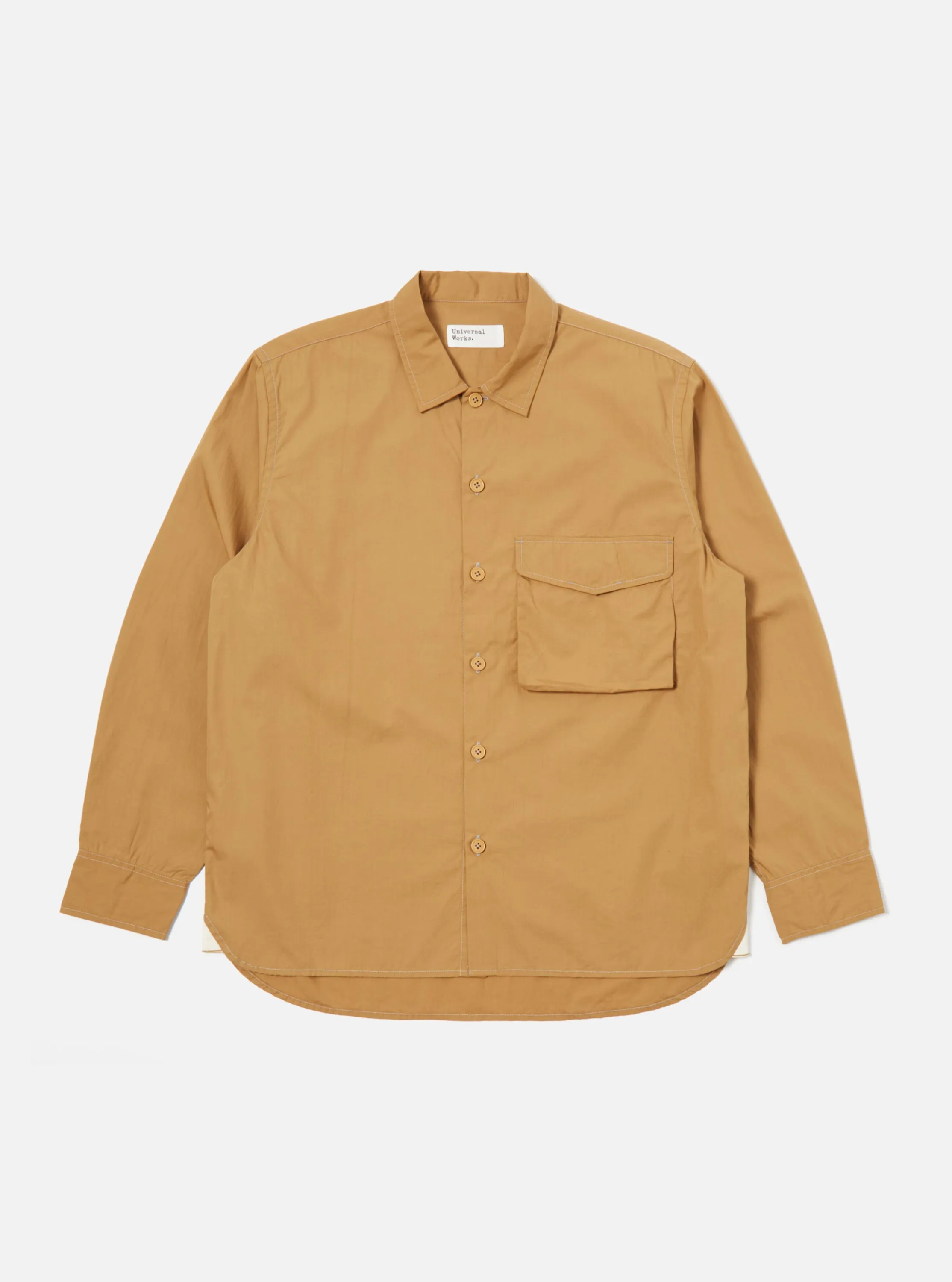 Universal Works Field Shirt in Sand Broad Cloth