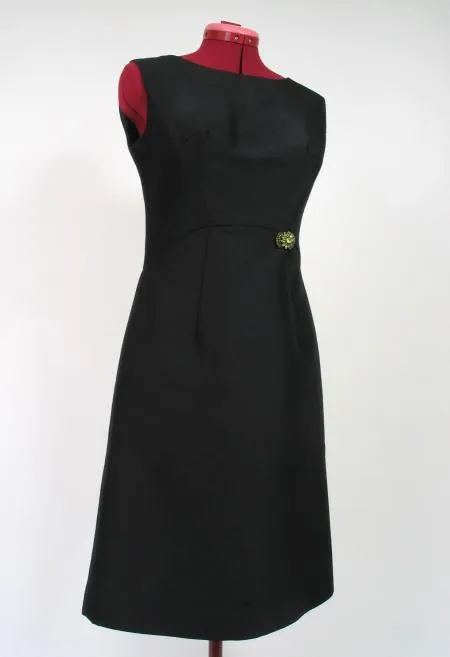 Vintage Chartreuse Satin lined Coat with Matching A-Line Dress