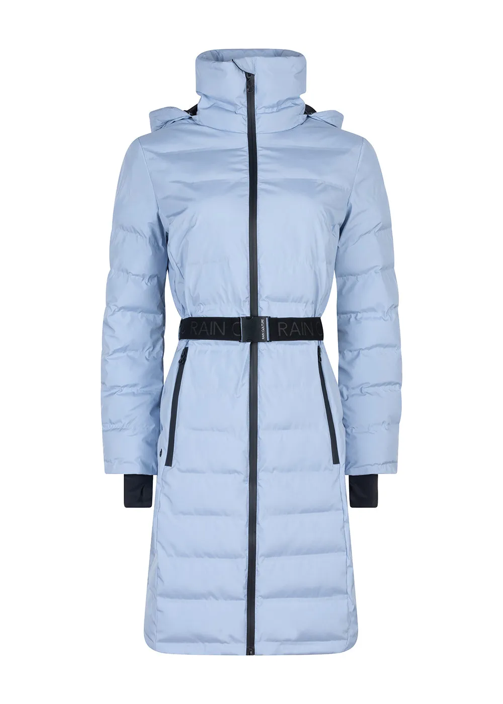 Waterproof Tailored Puffer Jacket  - Light Blue