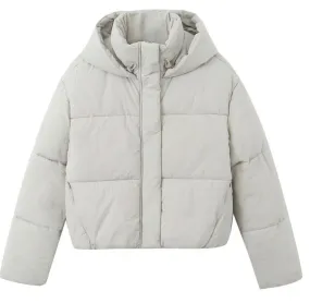 White Cozy Puffer Jacket with Hood