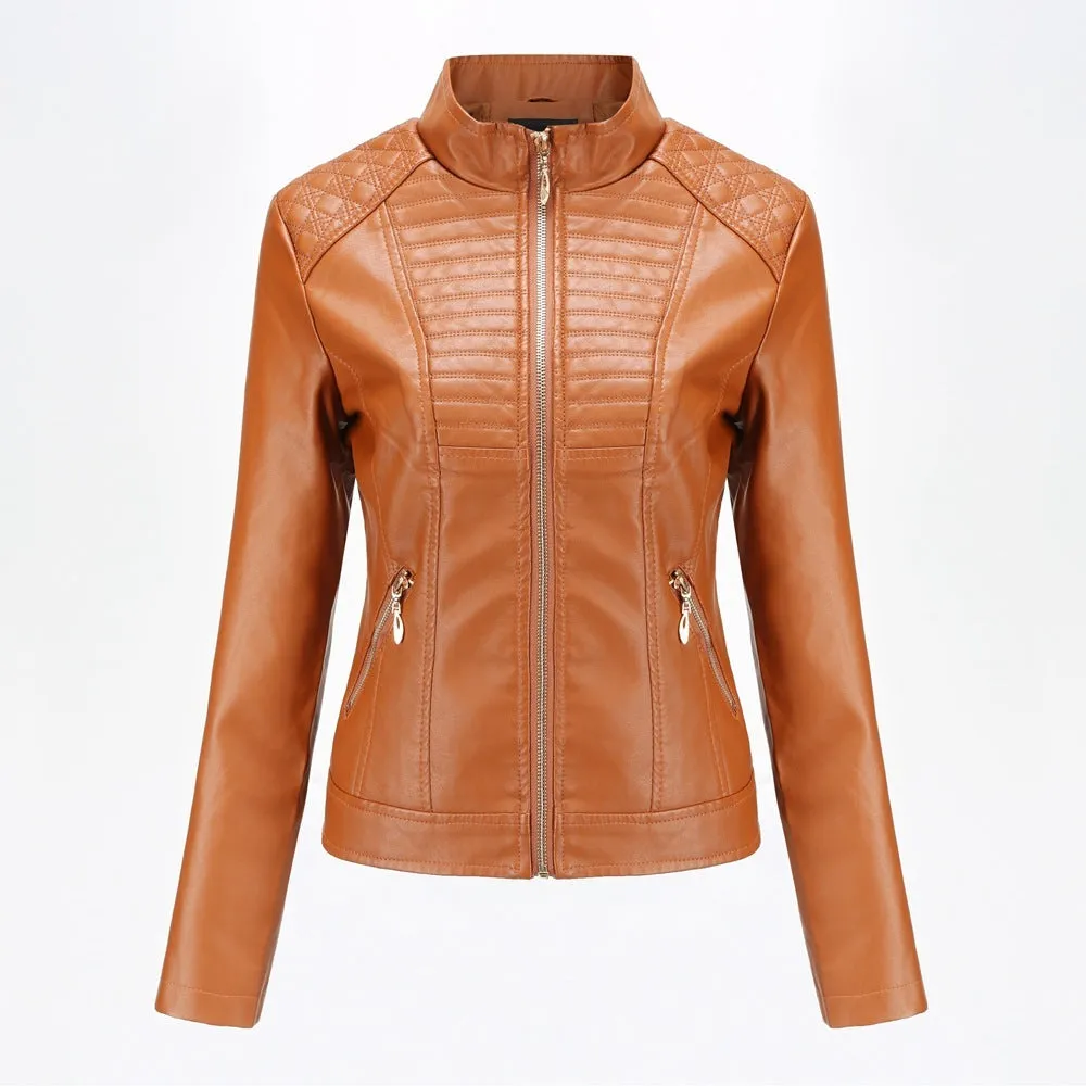 Women's motorcycle leather jacket