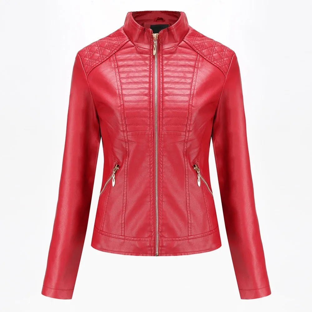 Women's motorcycle leather jacket