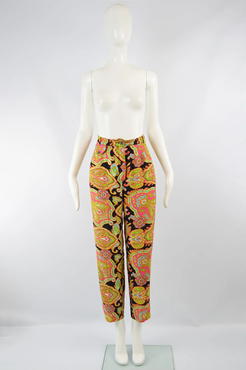 Women's Vintage Multicoloured Paisley Pants, 1990s