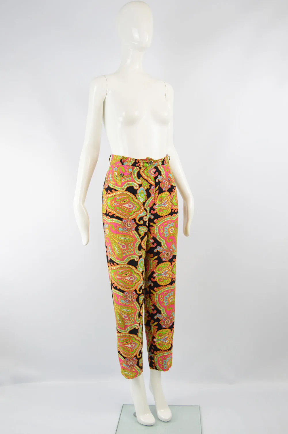 Women's Vintage Multicoloured Paisley Pants, 1990s