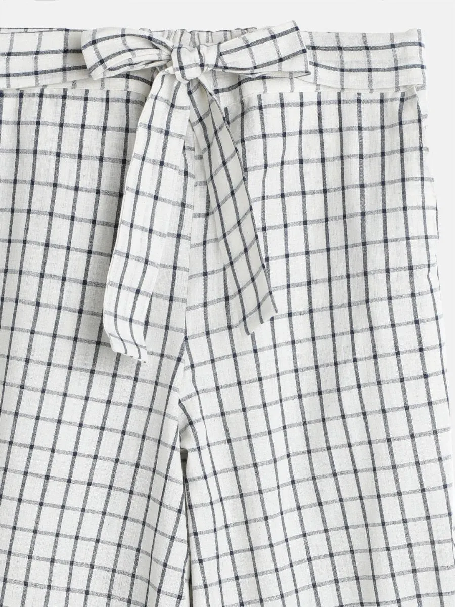 Women's Zen Cotton Culottes- Blue Checks